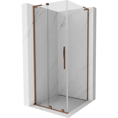 Mexen Velar L Duschkabine Schiebetür 120 x 120 cm, transparent, Roségold - 871-120-120-03-60 (1/5)
