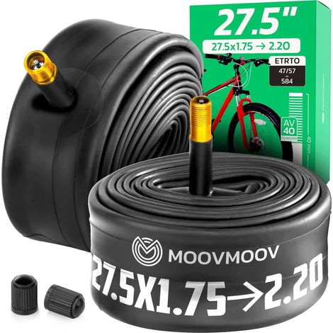 Chambre à air 27,5 pouces - Pour pneus de 27.5x1.75 à 27.5x2.20 - ETRTO 50-584 à 56-584 - Valve Schrader 40 mm - Lot de 2 (1/5)