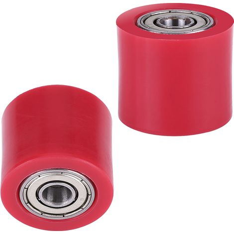 Tendeur de chaîne universel 8mm, galet de guidage pour moto cross enduro, poulie rouge, remplacement pièce (1/5)