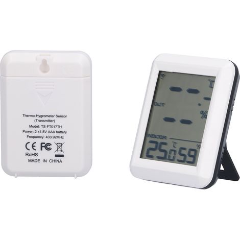 Thermomètre-hygromètre numérique sans fil, capteur d'humidité et température intérieur/extérieur, moniteur météo avec affichage LCD (1/5)