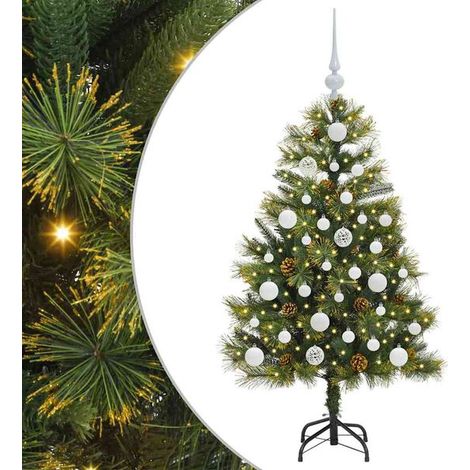 Sapin de Noël artificiel, branches et pommes décoratives flexibles, 120 cm (1/5)