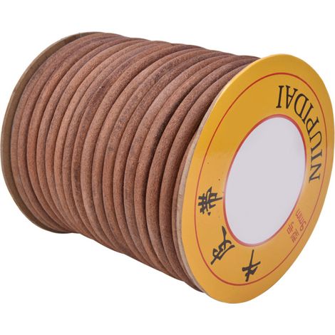 Correa de cuero para máquina de coser de 20 m, correa multiusos de cuero de vaca (9 mm)