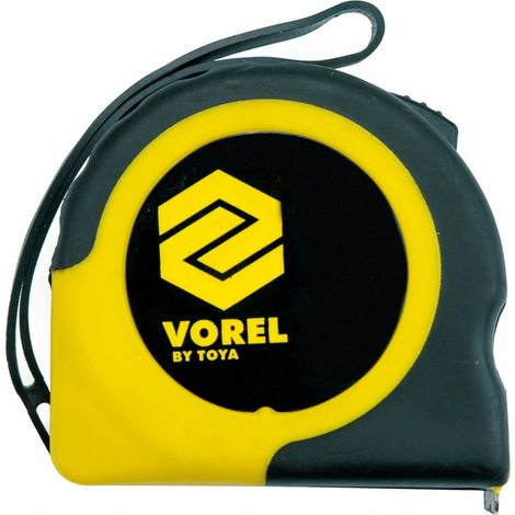 Gelb-schwarzes Maßband 10 m x 25 mm 10111 vorel