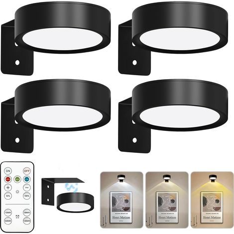 Lots de 4 lampes dans le tableau, piles de vitraux, luminaires dans le tableau, 3 couleurs, appliques murales LED dans le tableau (1/5)