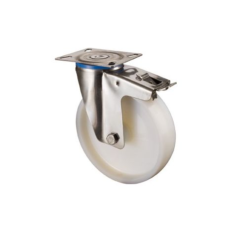 BS Rollen Rueda giratoria con freno total y placa atornillable Plástico 80 mm 100 kg - H120.A90.080 (1/4)