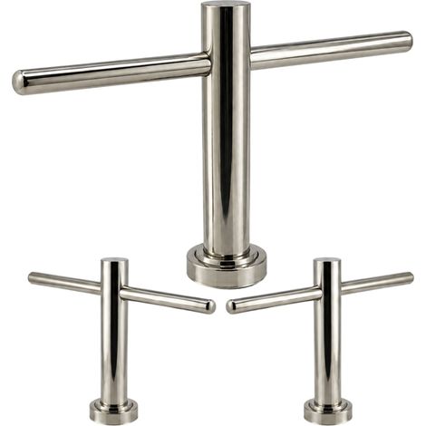 Taburete antideslizante cromado para peluquería Flati (1/4)