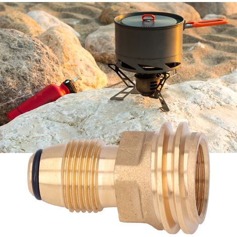 Adaptateur pour bouteille de propane, idéal pour le camping et les activités de plein air, connecteur de remplissage de propane, adaptateur pour réchaud à gaz. (1/5)