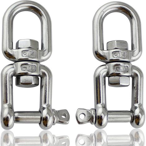 M8-2pcs Grillo di sollevamento, grillo in acciaio inossidabile, anello girevole da occhio a occhio, per sedia amaca, sacco di sabbia, industria, viaggi, pesca, attrezzi da alpinismo (1/4)