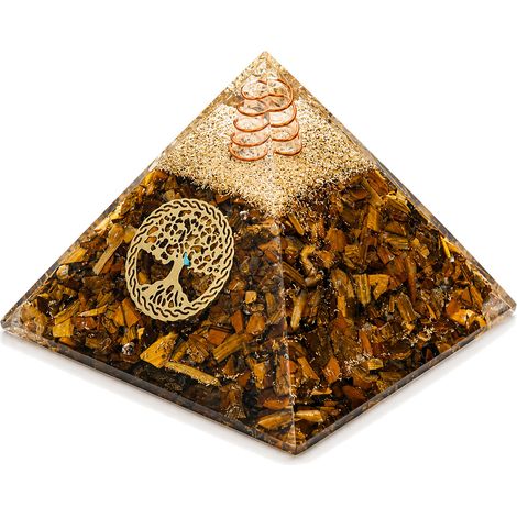 Pyramide orgonite oeil de tigre arbre de vie