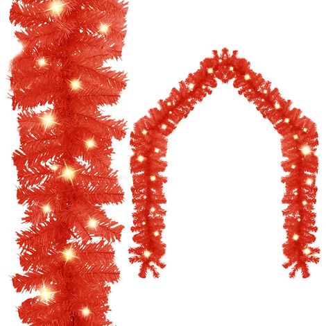 Guirlande de Noël Lumineuse LED Décoration PVC Rouge 20 m 300 LED 1800 Branches - PANGIVO (1/5)