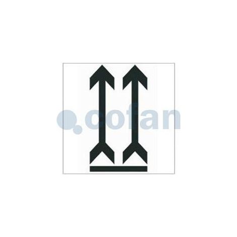 Señal adhesiva 150x105 mm para mercancías peligrosas - flechas de orientación