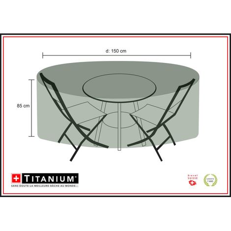 Funda para mesa redonda + sillas TITANIUM® Negro