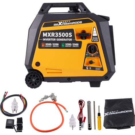 Dual Fuel Inverter Stromerzeuger 3,2kW-3,5kW Benzin LPG 25kg tragbar mit Digitaler Zähler E-start Seilzugstarter MaXpeedingrods (1/5)
