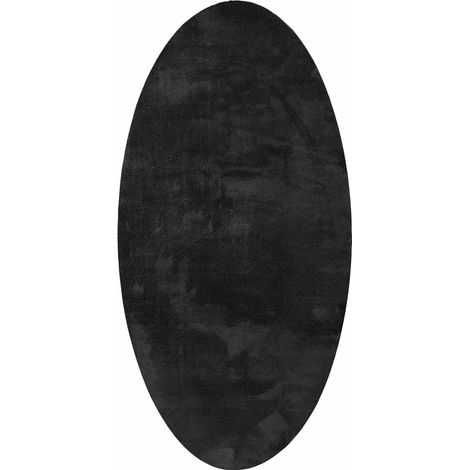 Maison Exclusive - Bereichsteppiche Oval HUARTE Schwarz 100 x 200