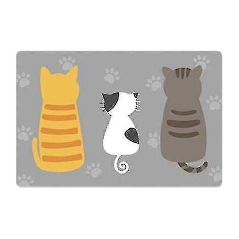 Tapis de bain Pyzl antidérapant et absorbant à motif chat, 40 x 60 cm, cadeau (1/5)
