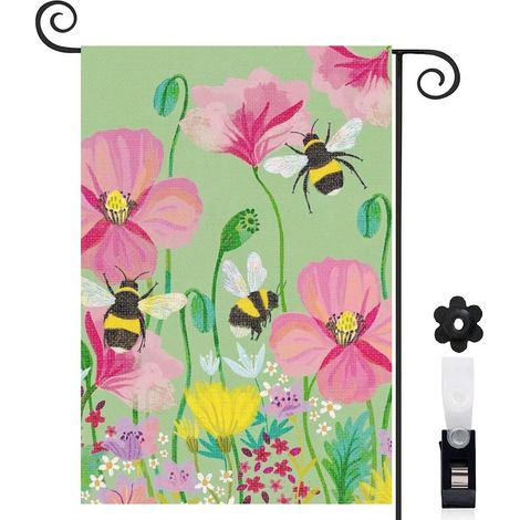 Drapeau de jardin extérieur décoration saisonnière toile épaisse double face 30 x 45 cm pour jardin maison (1/5)