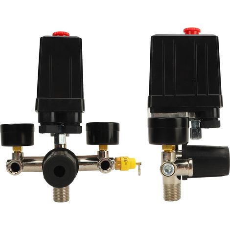 Druckschalter für Luftkompressor 0 bis 180 PSI, präziser Druckregler mit Manometer (1/5)