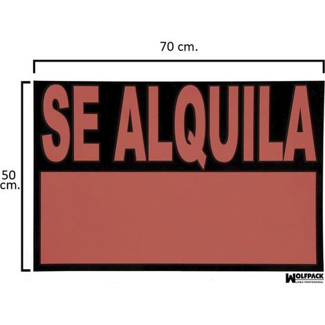 Cartel Se Alquila  70x50 cm.