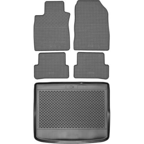 Set di tappetini in gomma per auto e tappetino per bagagliaio per Renault Clio IV Kombi dal 2012 al 2019. (1/5)