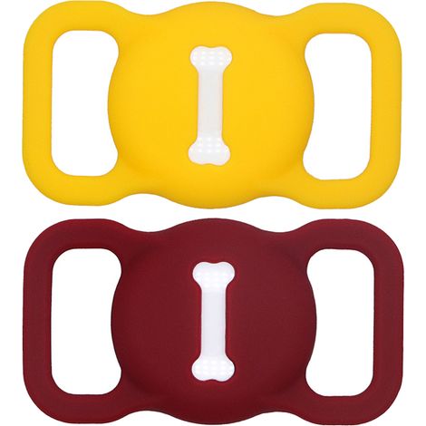 Support Airtag Pour Collier Chien - Étui En Silicone Léger Et Imperméable - Accessoire De Suivi Pour Animaux Domestiques - 1 Pièce (1/5)