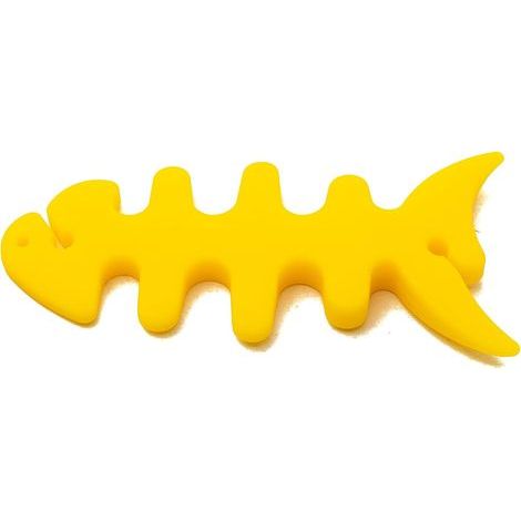 Kabelaufwickler aus Silikon, Fischform, Kopfhörerschutz, Gelb (1/5)