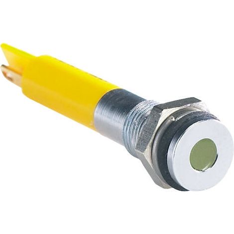 Voyant LED lumineux  Jaune RS PRO, dia. 6mm, 24V c.c., taille de la lampe 3 mm, IP67 ( Prix pour 1 )
