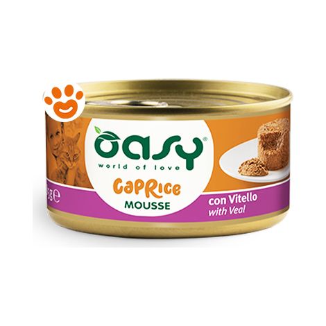 Oasy Cat Caprice Mousse con Vitello - Oasy Cat Caprice Mousse con Vitello - Lattina Da 85 Gr