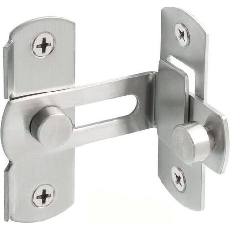 Serrure de porte à angle droit à 90 degrés en acier inoxydable, serrure de sécurité pour porte, fenêtre, armoire à vin, jardin, argent (1/5)