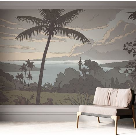 Fototapete Selbstklebend - Büro Wandgestaltung - Wanddekoration Wohnzimmer Exotische Landschaft 312x219 cm (1/5)