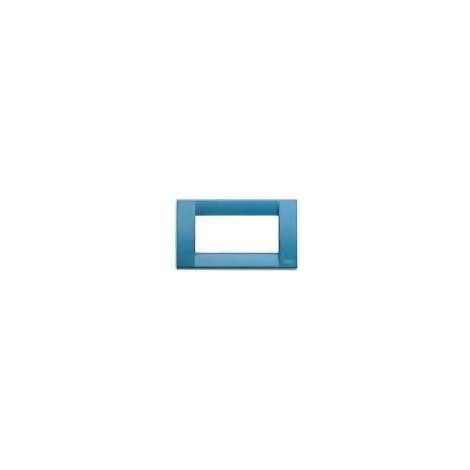 Vimar - Placca classica 4 moduli in metallo Serie Idea  colore Turchese 16734.06