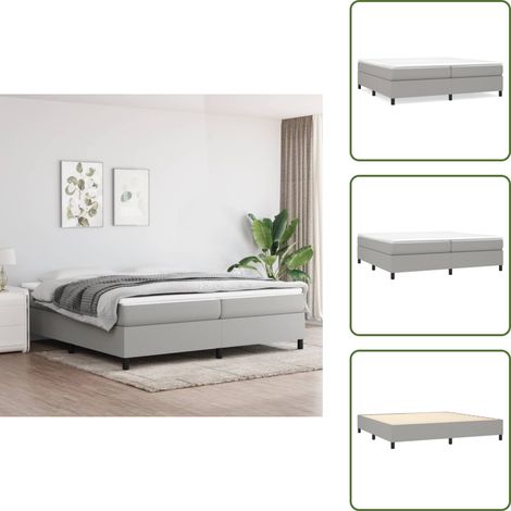 Bettgestell ohne Matratze Hellgrau 200x200 cm Stoff - Betten - Boxspringbetten - Doppelbett - Schlafzimmermöbel - Lattenrost (1/5)