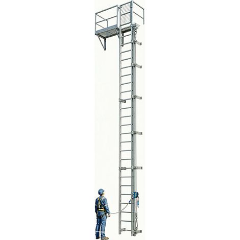 Ligne de vie verticale à câble sur échelle 15.00m - LDVVC/ECHELLE-15M (1/5)