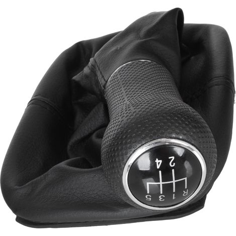 Pomo de palanca de cambios negro + funda para VW Golf IV 98-05 (1/5)