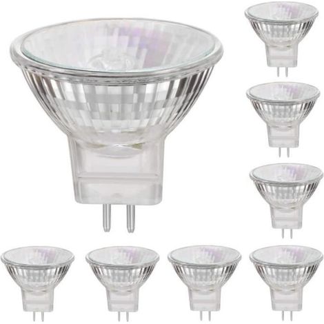 Ampoule halogène MR11 - MARQUE - GU4 - 12V 35W - Dimmable - Pack de 8 - Blanc chaud 2800K (1/4)