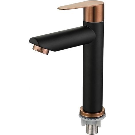 Mitigeur pour vasque - G1/2 - inox 304 - noir - eau froide (1/5)