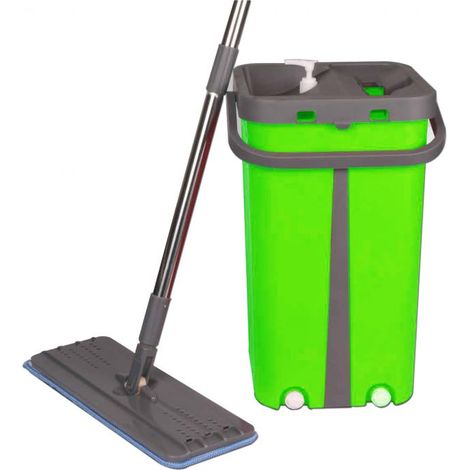 Balai Plat Microfibre Systeme d'Essorage vert Cenocco CC9077-GN (1/4)