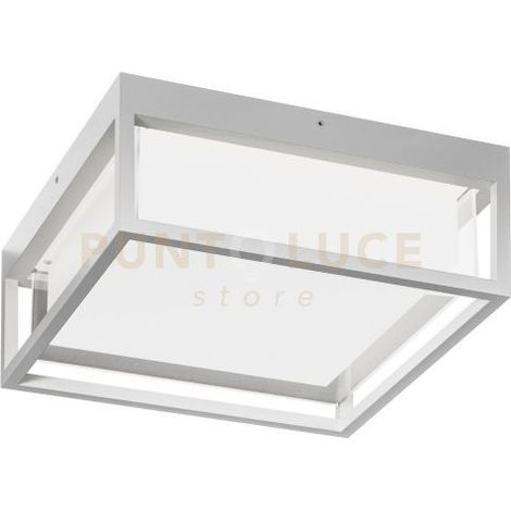 GES2090 Plafoniera LED 20W in Alluminio Bianco Opaco CCT 3000K/4000K/5000K IP65 - Lampada a Soffitto per Esterni Diffusa - Gealuce