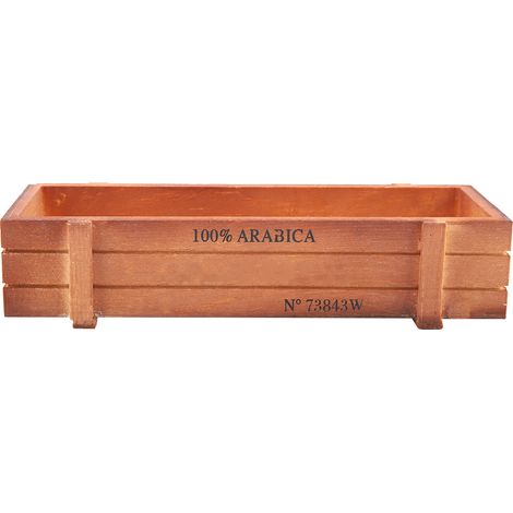 Vintage Aufbewahrungstablett aus Holz für Sukkulenten, rechteckiges Tablett für den Schreibtisch (1/5)
