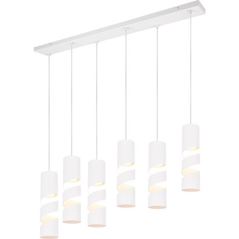 Suspension moderne blanche mat tubes 6xGU10 Trio Stream (1/4)