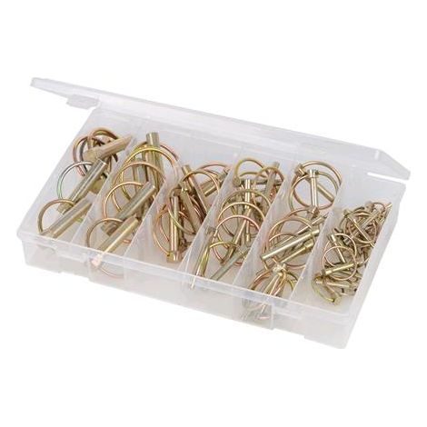 Fixman 249505 Confezione 50 Pezzi Coppiglie con Spinotto a Scatto, Giallo