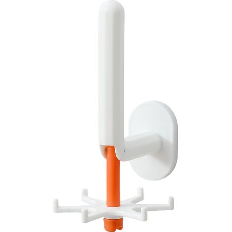 Support Pour Ustensiles De Cuisine - 6 Crochets Pivotants 360° - Auto-adhésif En Plastique PP/PVC - Pour Murs Lisses Vitres Et Carrelage (1/3)