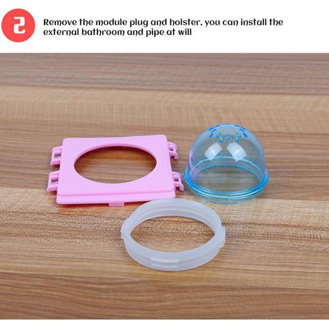 Tunnel modulaire en forme de labyrinthe pour hamster, accessoire de cage en forme de villa, pièces DIY, salle de bain et sauna extérieurs, ensemble rose : 1 tunnel + 2 panneaux + 1 bouchon. (1/5)