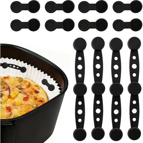 Lot de 12 Aimants en Silicone pour Friteuse à Air, Magnétiques Fixation Sûre pour Papier Cuisson, Réutilisables et Faciles à Nettoyer (1/5)