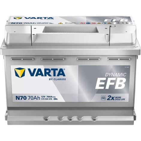 'BATTERIA PER AUTO START & STOP ''VARTA BLUE DYNAMIC EFB'' ''N70'' - 70 Ah dx / mm 278 x 175 x 190' N70 - 70 Ah dx / mm 278 x 175 x 190