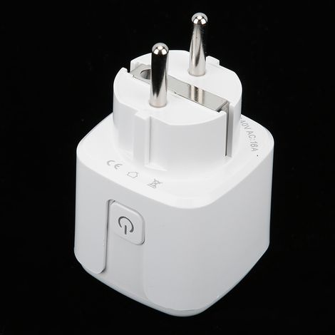 Mini prise connectée WiFi avec minuterie et commande vocale, compatible avec Alexa et Google Home (UE 100-240 V). (1/5)