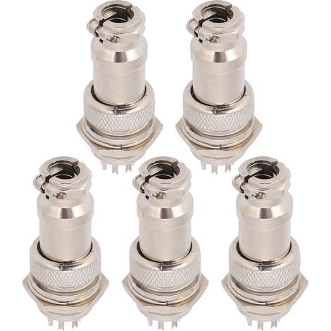 Connecteur Avion GX16 16mm 9 broches 5 pièces, fiche mâle femelle métallique pour panneau chassis, connecteur électrique 450V, fixation filaire robuste