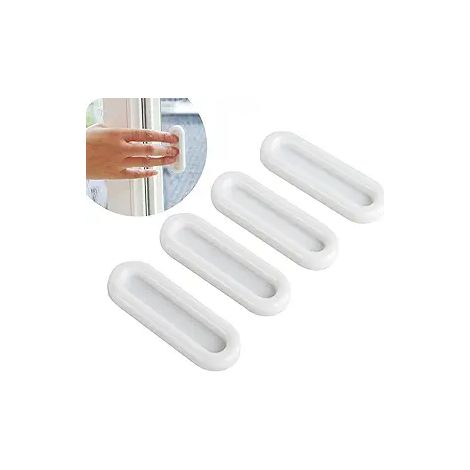 4 poignées de fenêtre en plastique blanc 7,5 x 2,5 cm, boutons de remplacement pour fenêtre, porte, placard et meuble, accessoires de quincaillerie pour rénovation (1/3)