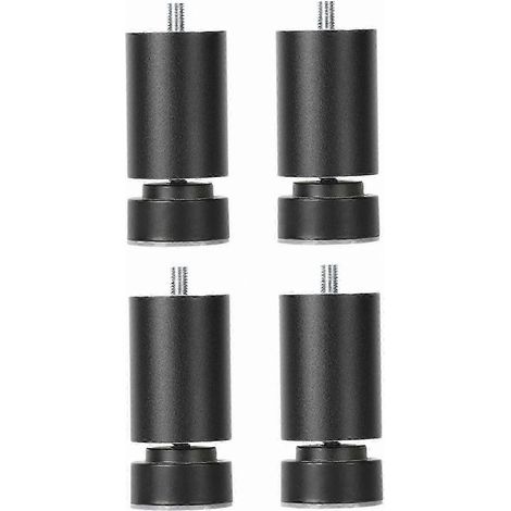 Pieds métalliques robustes réglables à filetage M10, compatibles avec les meubles, les lits, les tables et les armoires (lot de 4, noir, 15 cm) (1/5)