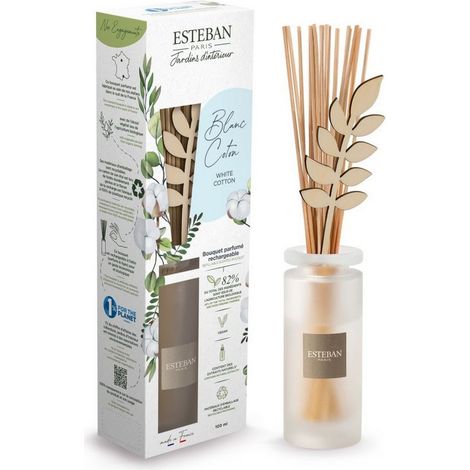Esteban - Bouquet parfumé rechargeable blanc coton 100 ml