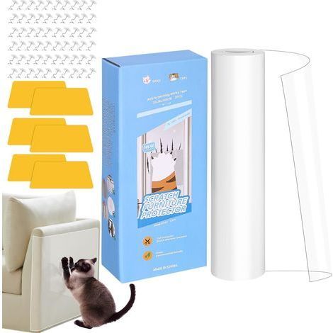 2 Rouleaux Film Protecteur, Autocollant Transparent Anti-Rayures, Pour Canapé Et Meubles, Protection Chat (1/5)